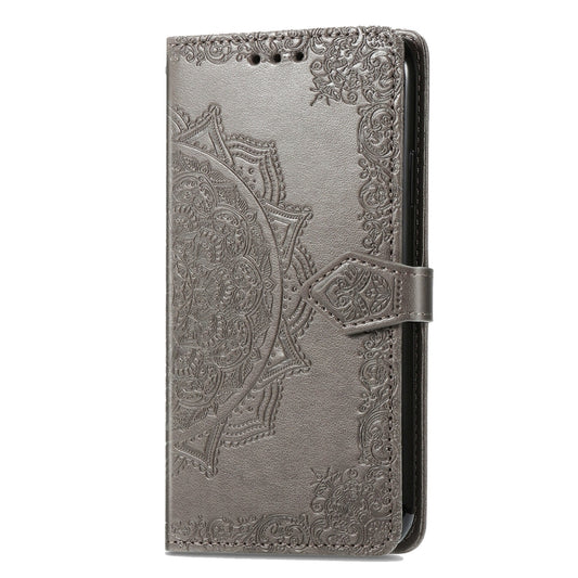 For Motorola Moto G Power 5G 2024 Mandala Flower Embossed Leather Phone Case(Gray) by buy2fix