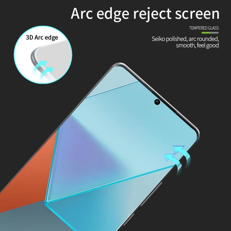 For Xiaomi Redmi Note 13 Pro+ PINWUYO 9H 3D Hot Bending Tempered Glass Film(Black) - by PINWUYO | Online Shopping UK | buy2fix