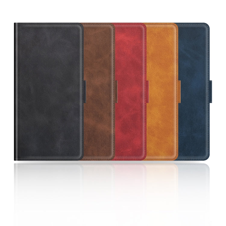 For iPhone 16e Dual-side Magnetic Buckle Horizontal Flip Leather Phone Case(Dark Blue) - iPhone 16e Cases by buy2fix | Online Shopping UK | buy2fix
