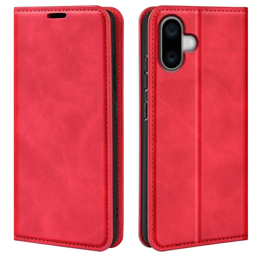 For iPhone 16 Retro-skin Magnetic Suction Leather Phone Case(Red) - iPhone 16 Cases by buy2fix | Online Shopping UK | buy2fix