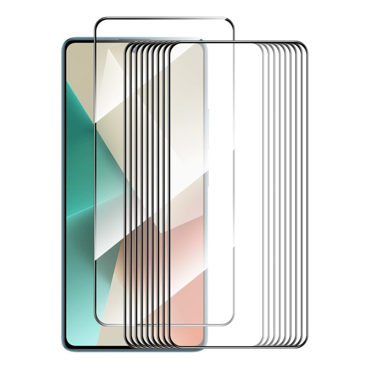 For Redmi Note 13 / Note 13 Pro 10pcs ENKAY Hat-Prince Full Glue High Aluminum-silicon Tempered Glass Film - by ENKAY | Online Shopping UK | buy2fix