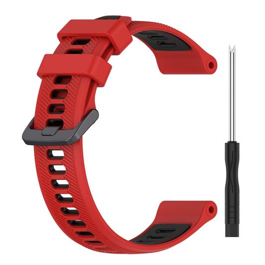 For Garmin Forerunner 965 Sports Two-Color Silicone Watch Band(Red+Black) by buy2fix
