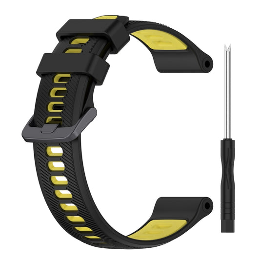 For Garmin Instinct Sports Two-Color Silicone Watch Band(Black+Yellow) by buy2fix