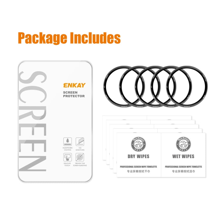 For Garmin Forerunner 265S 5pcs ENKAY 3D Full Coverage Soft PC Edge PMMA HD Screen Protector Film by ENKAY