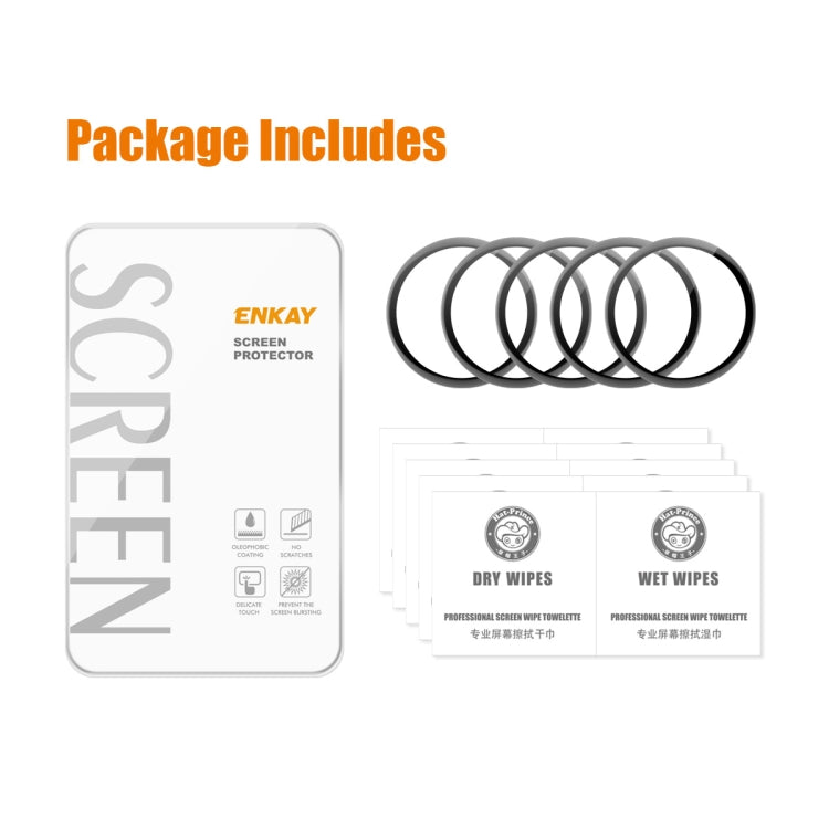 For GarminMove Sport / Trend 5pcs ENKAY 3D Full Coverage Soft PC Edge PMMA HD Screen Protector Film by ENKAY