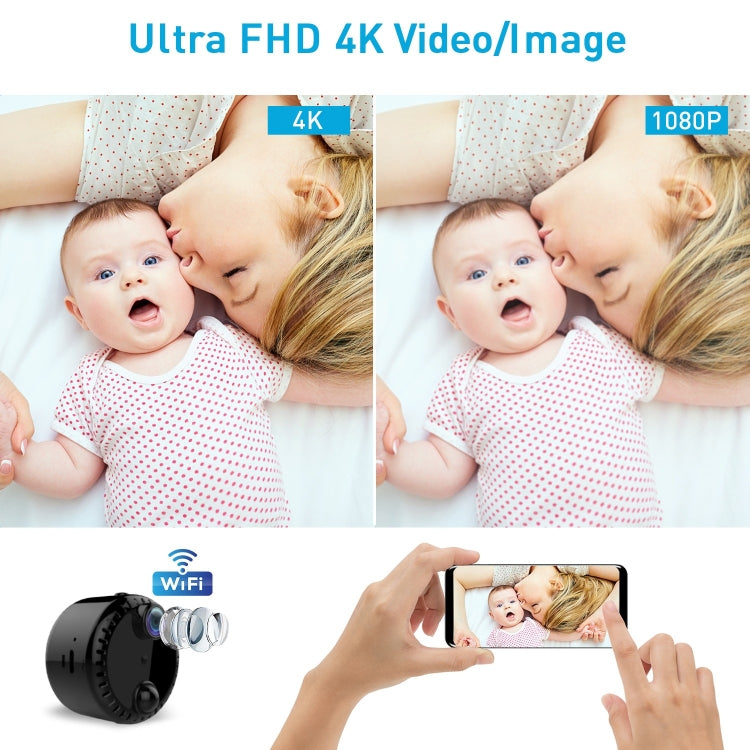 R10 4K HD Night Vision Cell Phone Remote Camera WiFi Webcam Home Network Monitor Camera(Black) by buy2fix