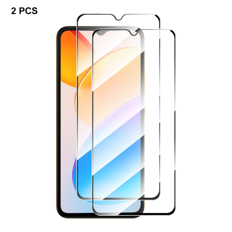 For Honor 70 Lite / X5 / X6 2pcs ENKAY Hat-Prince Full Glue High Aluminum-silicon Tempered Glass Film - Honor Tempered Glass by ENKAY | Online Shopping UK | buy2fix
