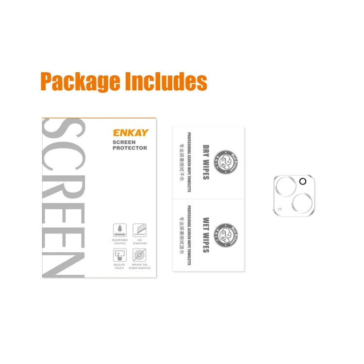 For iPhone 15 / 15 Plus ENKAY Hat-Prince 9H Rear Camera Lens Tempered Glass Film by ENKAY