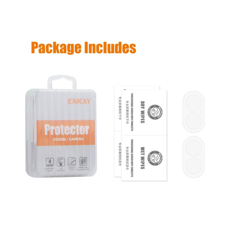 For iPhone 17 2pcs ENKAY Hat-Prince 9H Rear Camera Lens Tempered Glass Film - iPhone 17 Tempered Glass by ENKAY | Online Shopping UK | buy2fix