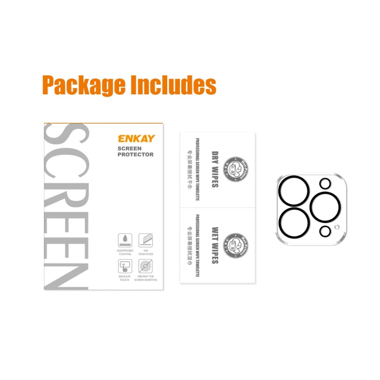 For iPhone 15 Pro / 15 Pro Max ENKAY Hat-Prince 9H Rear Camera Lens Tempered Glass Film by ENKAY