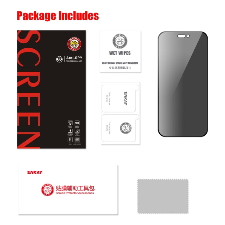 For iPhone 16 Plus ENKAY Hat-Prince 28 Degree Anti-peeping Tempered Glass Full Screen Film by ENKAY