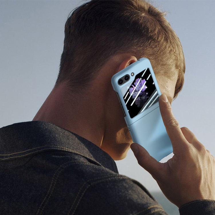 For Samsung Galaxy Z Flip5 JUNSUNMAY Smoothly PC + 9H Tempered Glass Protector Folding Phone Case(Yellow) - Galaxy Z Flip5 Cases by JUNSUNMAY | Online Shopping UK | buy2fix