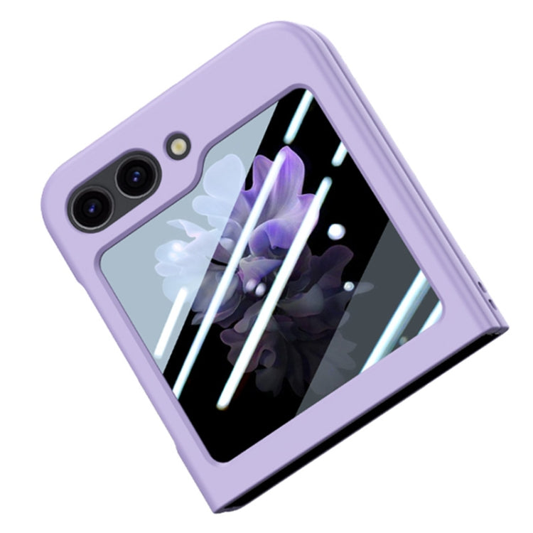 For Samsung Galaxy Z Flip6 / Flip7 FE JUNSUNMAY Smoothly PC + 9H Tempered Glass Protector Folding Phone Case(Light Green) - Galaxy Z Flip6 5G Cases by JUNSUNMAY | Online Shopping UK | buy2fix
