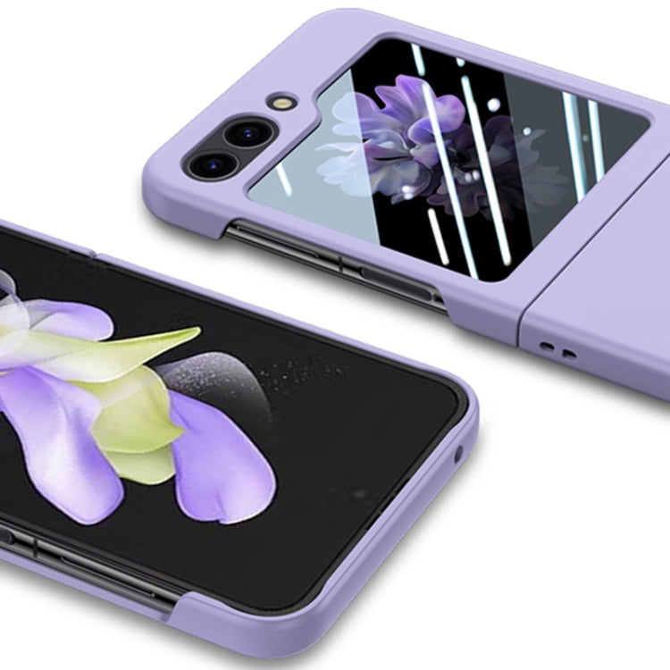 For Samsung Galaxy Z Flip6 / Flip7 FE JUNSUNMAY Smoothly PC + 9H Tempered Glass Protector Folding Phone Case(Light Green) - Galaxy Z Flip6 5G Cases by JUNSUNMAY | Online Shopping UK | buy2fix