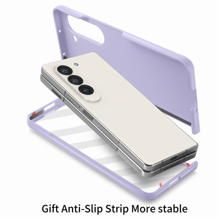 For Samsung Galaxy Z Fold6 JUNSUNMAY Smoothly PC + 9H Tempered Glass Protector Folding Phone Case(Pink) - Galaxy Z Fold6 5G Cases by JUNSUNMAY | Online Shopping UK | buy2fix