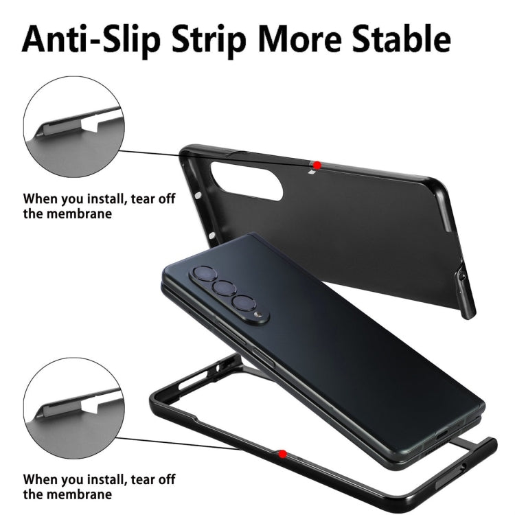 For Samsung Galaxy Z Fold6 JUNSUNMAY Retro Pattern Leather Skin PC Folding Phone Case with Pen Slot(Purple) - Galaxy Z Fold6 5G Cases by JUNSUNMAY | Online Shopping UK | buy2fix