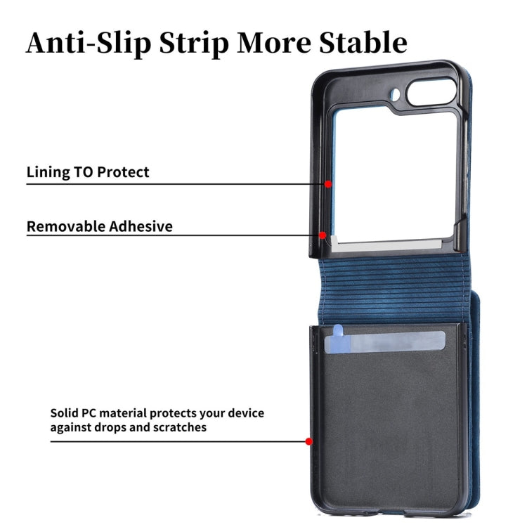 For Samsung Galaxy Z Flip5 JUNSUNMAY Wallet Leather Phone Case with Card Slots(Blue) - Galaxy Z Flip5 Cases by JUNSUNMAY | Online Shopping UK | buy2fix