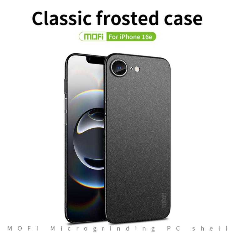 For iPhone 16e MOFI Fandun Series Frosted PC Ultra-thin All-inclusive Phone Case(Blue) - iPhone 16e Cases by MOFI | Online Shopping UK | buy2fix