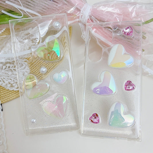 For Samsung Galaxy S21 Ultra 5G Love Epoxy TPU Protective Case(Transparent) by buy2fix