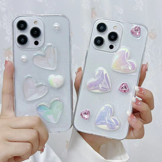 For iPhone 14 Pro Love Epoxy TPU Phone Case(Pink) by buy2fix