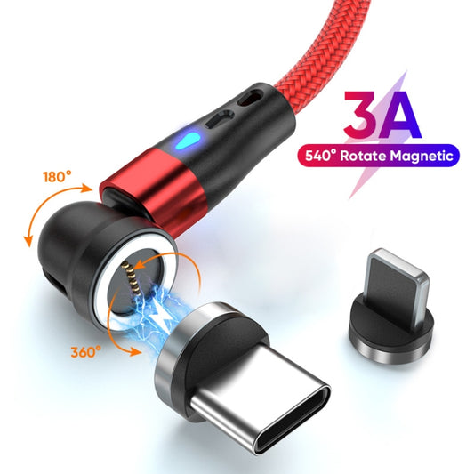 ENKAY 3A USB to Type-C / 8 Pin Magnetic 540 Degrees Rotating Fast Charging Cable, Length:1m(Red) by ENKAY