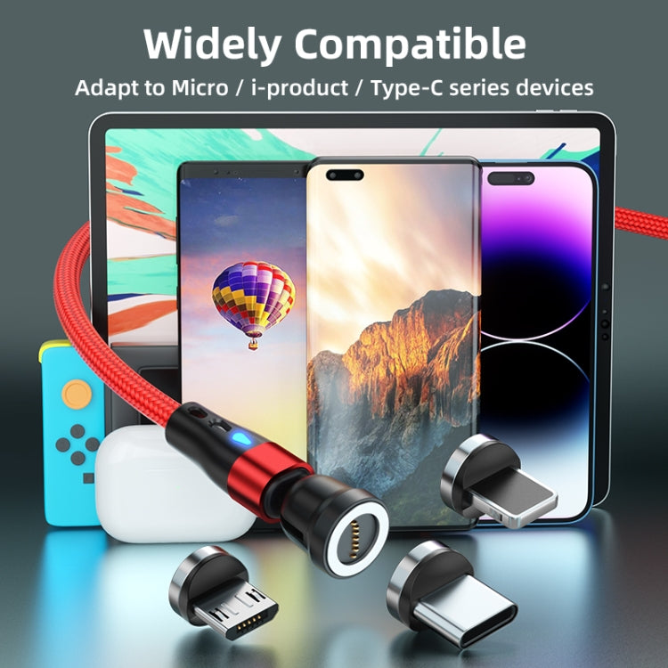 ENKAY 3 in 1 3A USB to Type-C / 8 Pin / Micro USB Magnetic 540 Degrees Rotating Fast Charging Cable, Length:1m(Green) by ENKAY