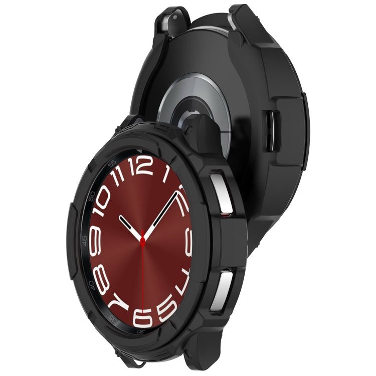 For Samsung Galaxy Watch 6 Classic 43mm Rotating Ring + TPU Armor Watch Protective Case(Black) - Watch Cases by buy2fix | Online Shopping UK | buy2fix
