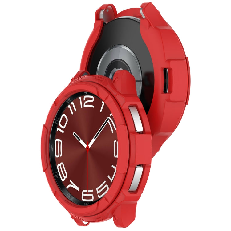 For Samsung Galaxy Watch 6 Classic 43mm Rotating Ring + TPU Armor Watch Protective Case(Red) - Watch Cases by buy2fix | Online Shopping UK | buy2fix