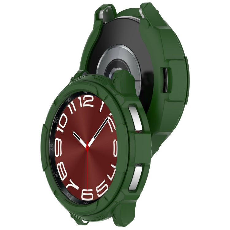 For Samsung Galaxy Watch 6 Classic 43mm Rotating Ring + TPU Armor Watch Protective Case(Green) - Watch Cases by buy2fix | Online Shopping UK | buy2fix
