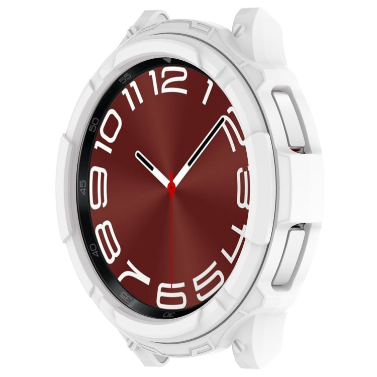 For Samsung Galaxy Watch 6 Classic 47mm Rotating Ring + TPU Armor Watch Protective Case(White) - Watch Cases by buy2fix | Online Shopping UK | buy2fix