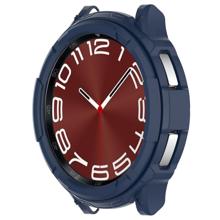 For Samsung Galaxy Watch 6 Classic 47mm Rotating Ring + TPU Armor Watch Protective Case(Blue) - Watch Cases by buy2fix | Online Shopping UK | buy2fix