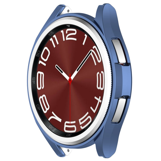 For Samsung Galaxy Watch 6 Classic 47mm Half Coverage Hollow PC Watch Protective Case(Blue) by buy2fix