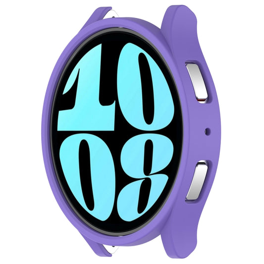 For Samsung Galaxy Watch 6 44mm Half Coverage Hollow PC Watch Protective Case(Purple) by buy2fix