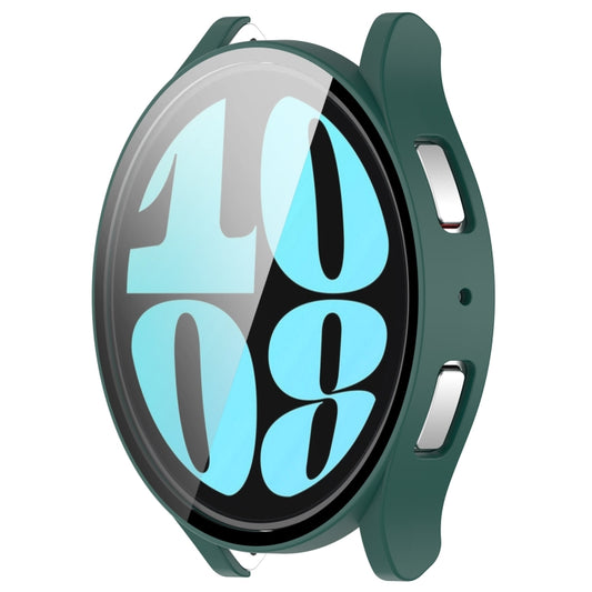 For Samsung Galaxy Watch6 40mm PC + Tempered Film Integrated Watch Protective Case(Green) by buy2fix