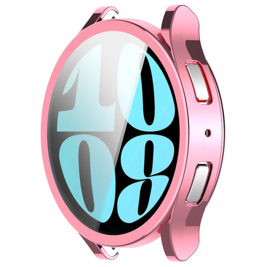 For Samsung Galaxy Watch6 40mm Full Coverage TPU Electroplated Watch Protective Case(Pink) by buy2fix
