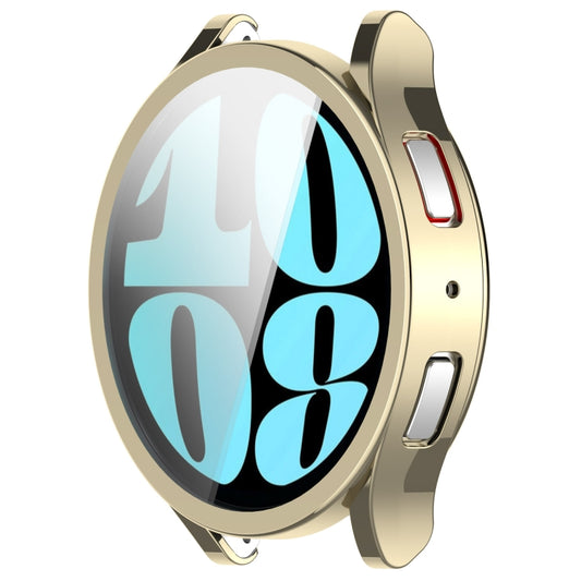 For Samsung Galaxy Watch6 44mm Full Coverage TPU Electroplated Watch Protective Case(Gold) by buy2fix