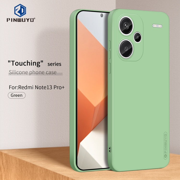 For Xiaomi Redmi Note 13 Pro+ PINWUYO Sense Series Liquid Silicone TPU Phone Case(Green) - Xiaomi Cases by PINWUYO | Online Shopping UK | buy2fix