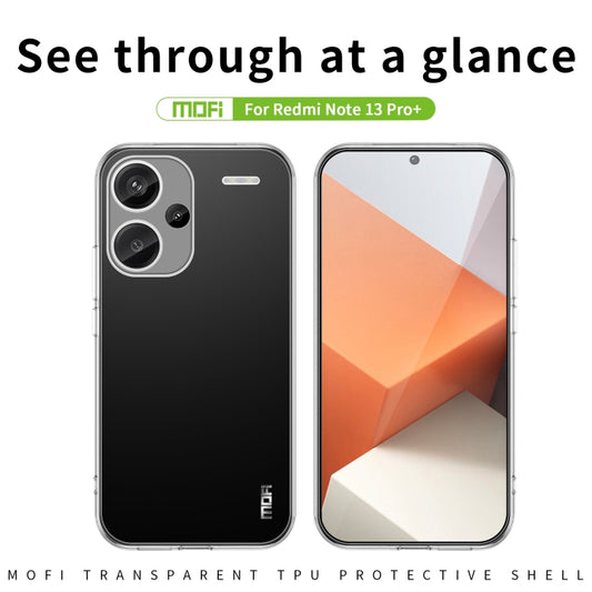 For Xiaomi Redmi Note 13 Pro+ MOFI Ming Series Ultra-thin TPU Phone Case(Transparent) by MOFI