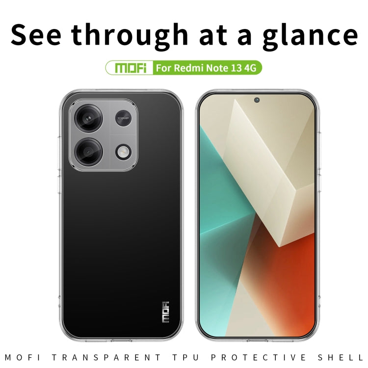 For Xiaomi Redmi Note 13 4G MOFI Ming Series Ultra-thin TPU Phone Case(Transparent) - Xiaomi Cases by MOFI | Online Shopping UK | buy2fix