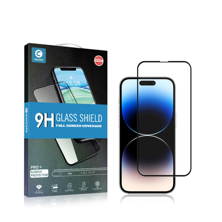 For iPhone 15 Pro Max 2.5D Full Glue Full Cover Tempered Glass Screen Protector by mocolo