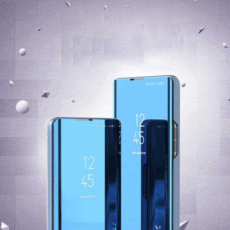 For Samsung Galaxy S23 FE 5G Plated Mirror Horizontal Flip Leather Phone Case with Holder(Violet Blue) - Galaxy S23 FE 5G Cases by buy2fix | Online Shopping UK | buy2fix
