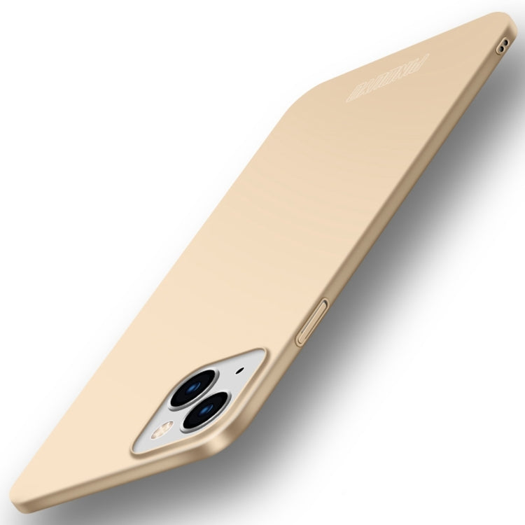 For iPhone 15 PINWUYO Micro-Frosted PC Ultra-thin Hard Phone Case with Magsafe Magnetic Ring(Gold) - iPhone 15 Cases by PINWUYO | Online Shopping UK | buy2fix