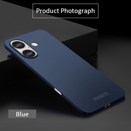 For iPhone 16 Plus PINWUYO Micro-Frosted PC Ultra-thin Hard Phone Case with Magsafe Magnetic Ring(Blue) by PINWUYO