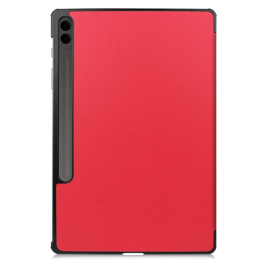 For Samsung Galaxy Tab S9 FE+ 12.4 JUNSUNMAY Custer Solid Color 3-Fold Stand Leather Smart Tablet Case(Red) by JUNSUNMAY