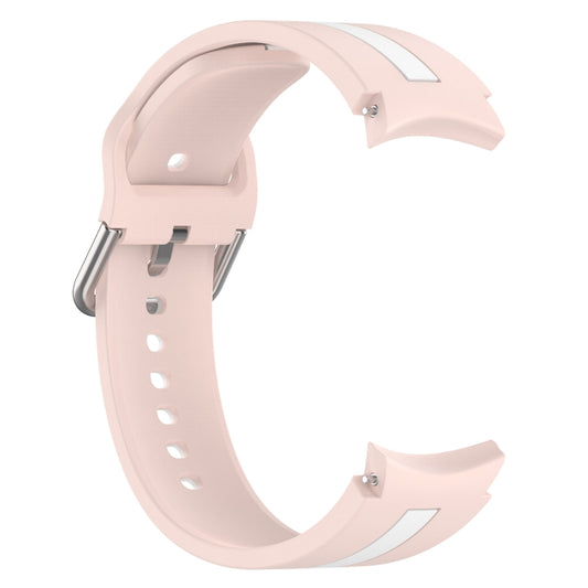 For Samsung Galaxy Watch 6 44mm Two-Color Silicone Watch Band(Pink+White) by buy2fix