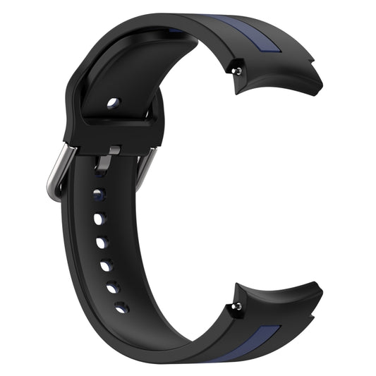 For Samsung Galaxy Watch 6 44mm Two-Color Silicone Watch Band(Black+Blue) by buy2fix