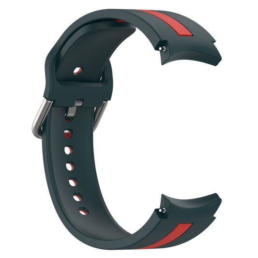 For Samsung Galaxy watch 5 Golf Edition Two-Color Silicone Watch Band(Dark Green+Red) by buy2fix