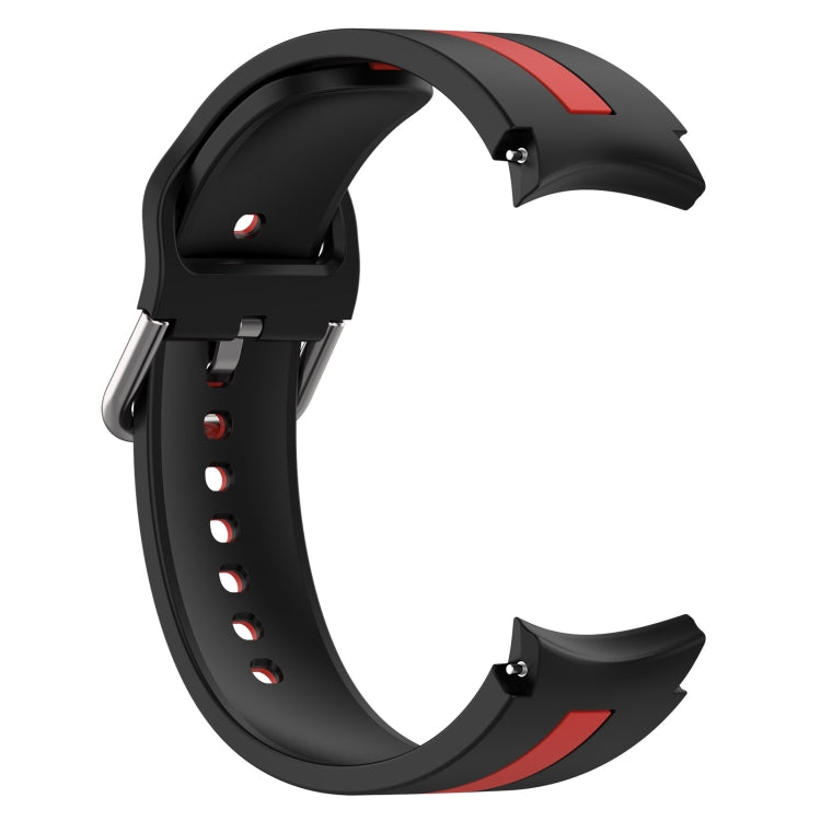 For Samsung Galaxy Watch 4 Classic 46mm Two-Color Silicone Watch Band(Black+Red) - Watch Bands by buy2fix | Online Shopping UK | buy2fix