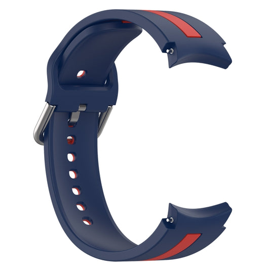 For Samsung Galaxy Watch 4 Classic 46mm Two-Color Silicone Watch Band(Midnight Blue+Red) by buy2fix