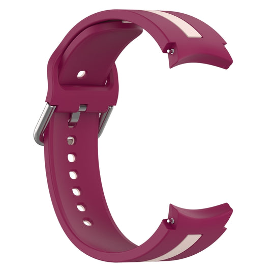 For Samsung Galaxy Watch 4 Classic 42mm Two-Color Silicone Watch Band(Wine Red+Pink) by buy2fix